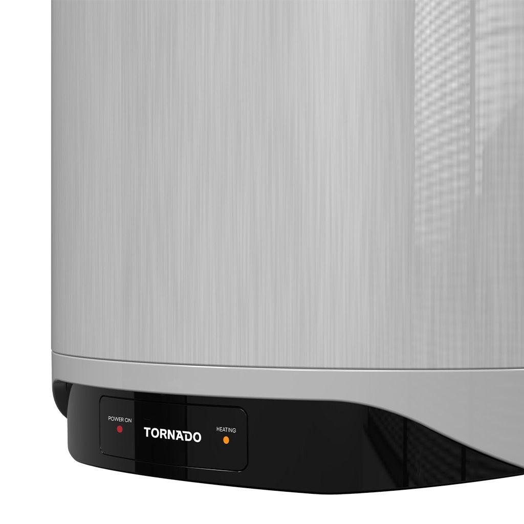 سخان مياه تورنيدو كهرباء 30 لتر بكفاءة طاقة A وضمان 5 سنوات – Tornado 30L Electric Water Heater with safety system and fast heating performance.