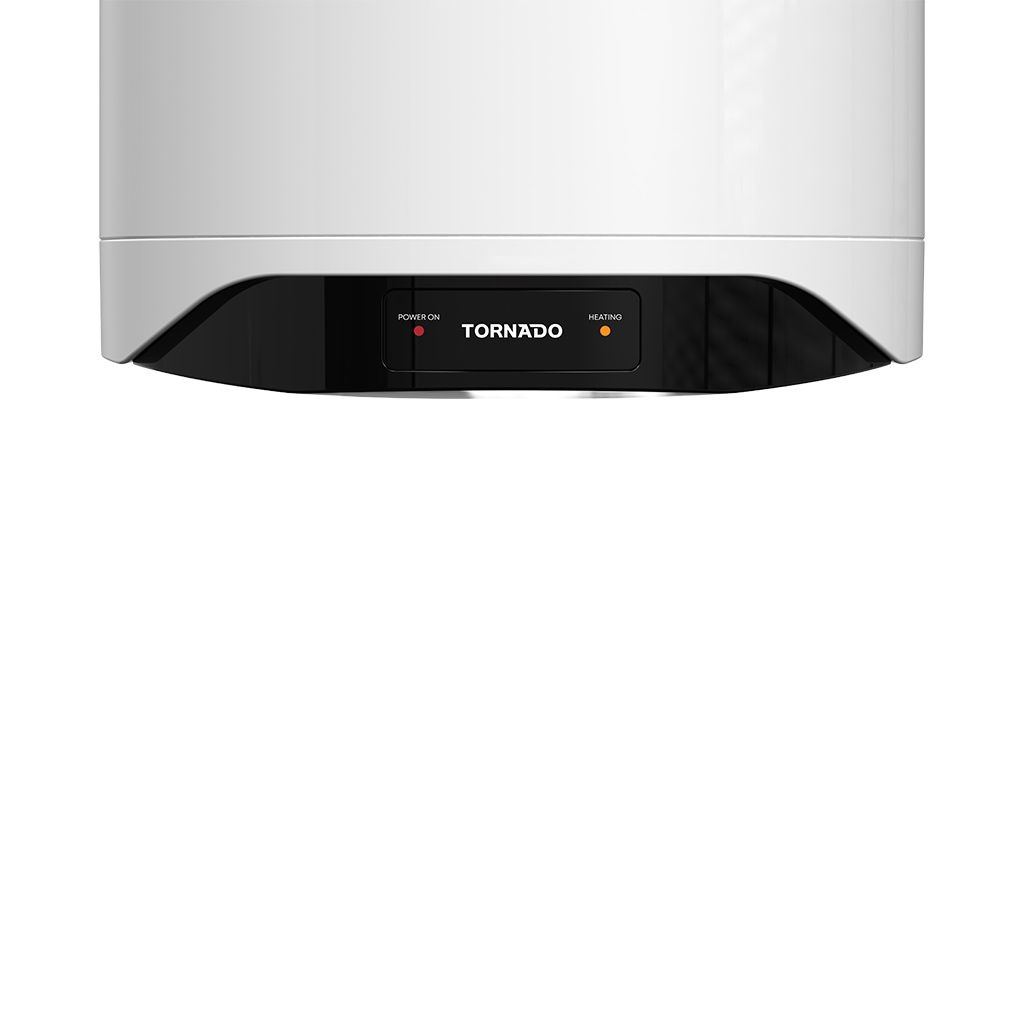 سخان مياه تورنيدو كهرباء 30 لتر بكفاءة طاقة A وضمان 5 سنوات – Tornado 30L Electric Water Heater with safety system and fast heating performance.