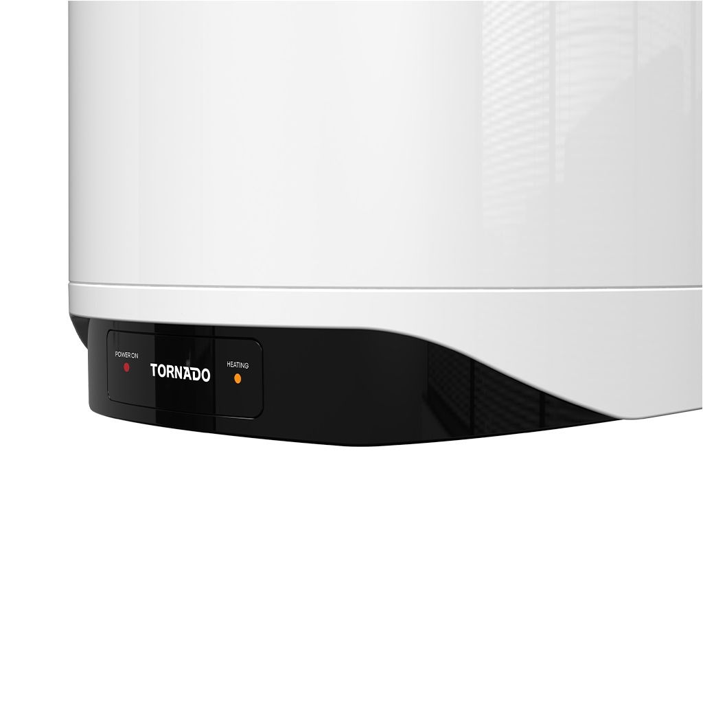 سخان مياه تورنيدو كهرباء 30 لتر بكفاءة طاقة A وضمان 5 سنوات – Tornado 30L Electric Water Heater with safety system and fast heating performance.