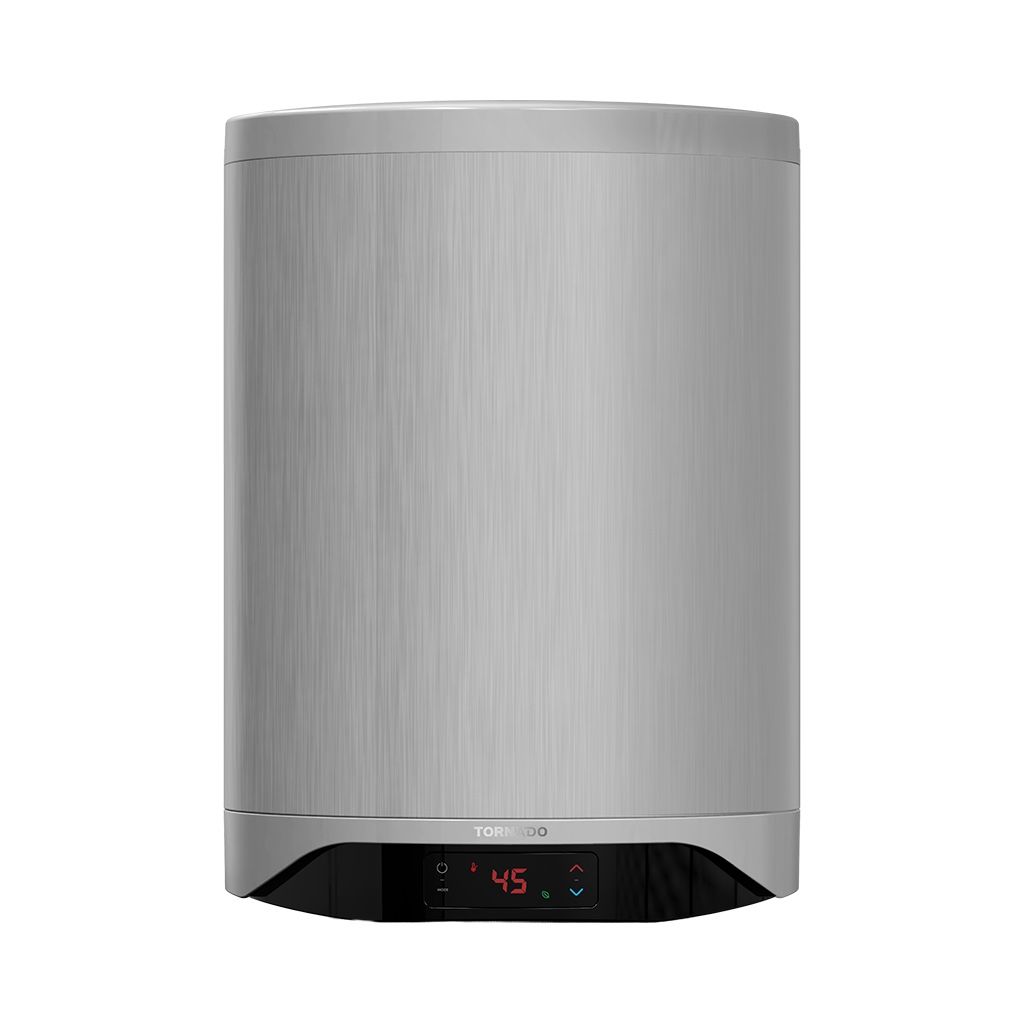 سخان تورنيدو 50 لتر إينامل ديجيتال بشاشة عرض وضمان 5 سنوات – Tornado 50L Digital Enamel Electric Water Heater with safety features.