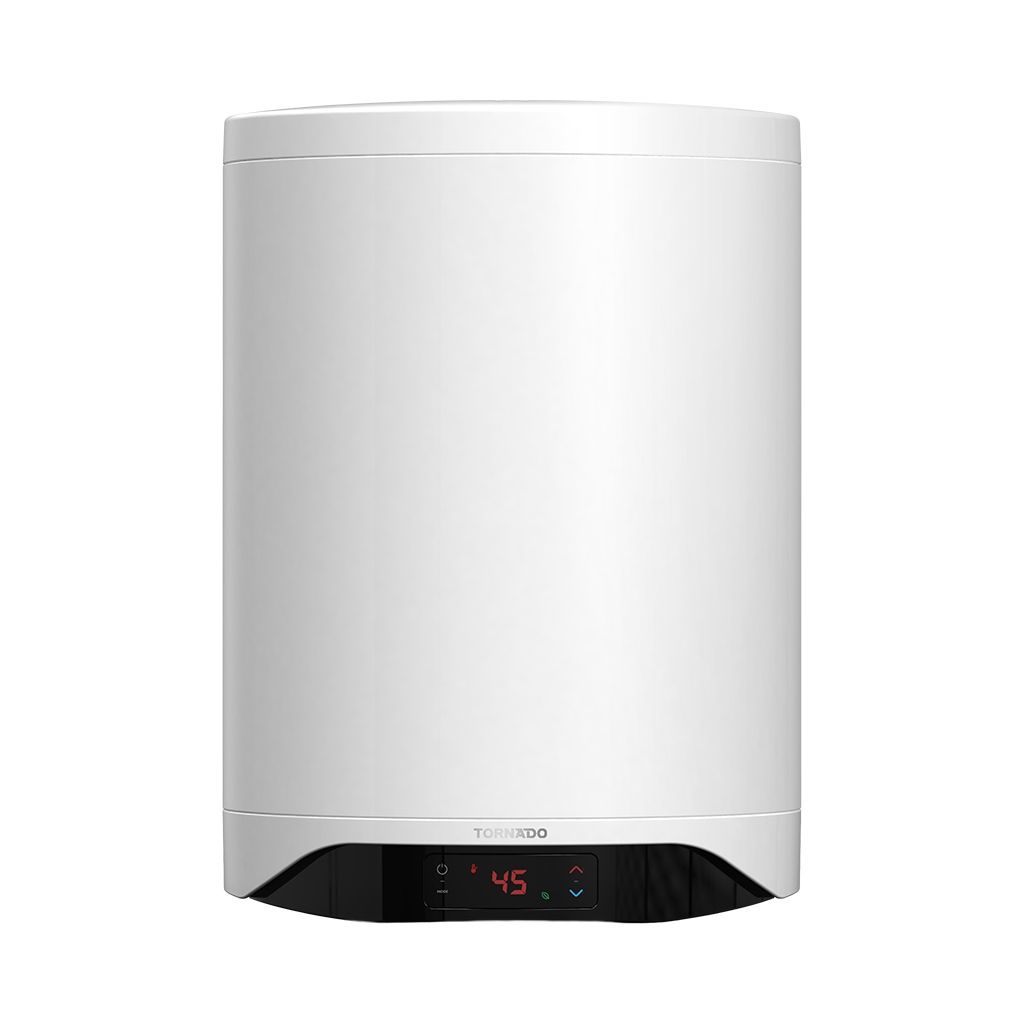 سخان تورنيدو 50 لتر إينامل ديجيتال بشاشة عرض وضمان 5 سنوات – Tornado 50L Digital Enamel Electric Water Heater with safety features.