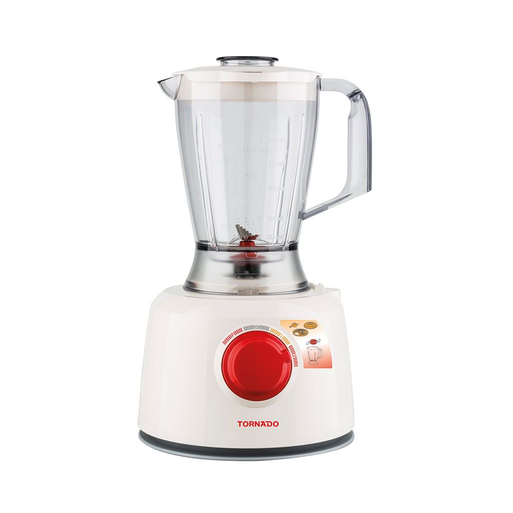محضرة طعام تورنيدو 1000 وات بوعاء 1.2 لتر ودورق 1 لتر وضمان سنة، Tornado food processor 1000W TFP-1000CC.