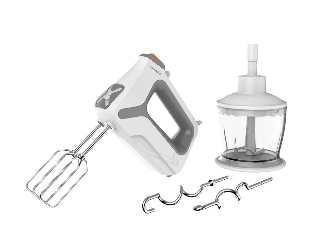 TORNADO Hand Mixer 400 Watt, 5 Speeds, Chopper, White THM-400SS