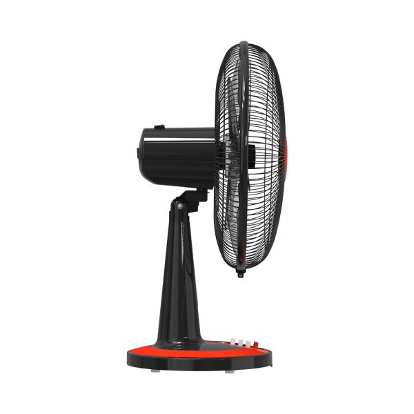 مروحة مكتب تورنيدو 16 بوصة أسود × أحمر TDF16 عملية بتصميم أنيق، 3 سرعات وضمان 5 سنوات – Tornado Desk Fan 16 inch Black × Red TDF16 with 3 speeds.