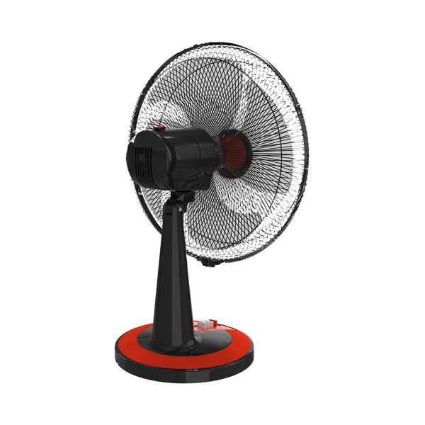 مروحة مكتب تورنيدو 16 بوصة أسود × أحمر TDF16 عملية بتصميم أنيق، 3 سرعات وضمان 5 سنوات – Tornado Desk Fan 16 inch Black × Red TDF16 with 3 speeds.