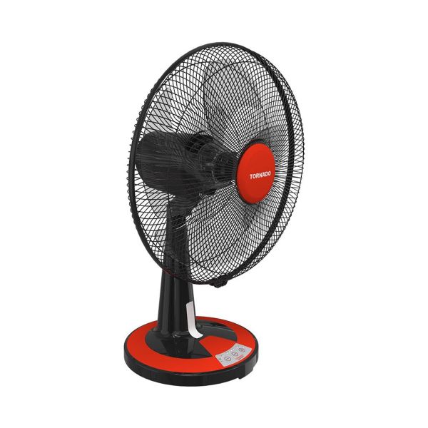 مروحة مكتب تورنيدو 16 بوصة TDF16D أسود × أحمر مع مؤقت 8 ساعات ولمسة عصرية – Tornado desk fan 16 inch with timer & night light.