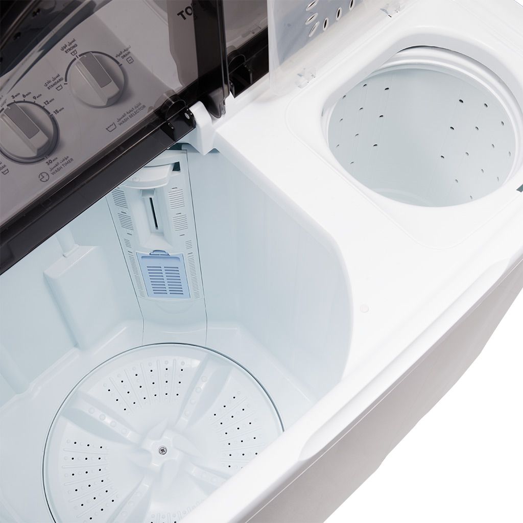 غسالة تورنيدو العربي نصف أوتوماتيك 12 كجم بألوان متنوعة، حوضين للغسيل والتجفيف، 1200 RPM، تصميم متين، ضمان 5 سنوات، وتوصيل سريع.