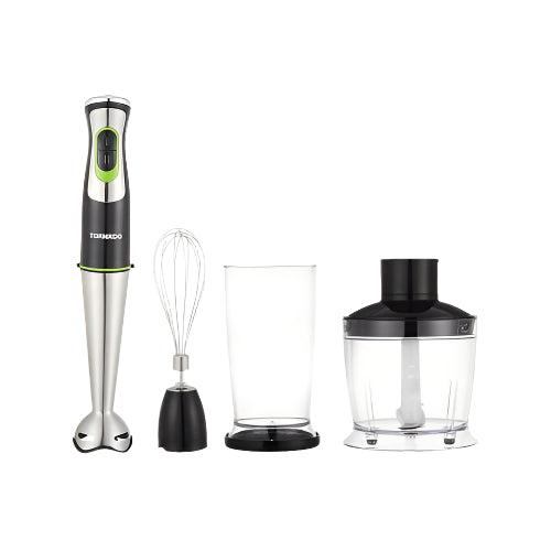 اشتري خلاط تورنيدو اليدوي 400 وات مع كبة ومضرب بيض وكأس 0.8 لتر من Cairo Drop، ضمان سنة وتوصيل سريع – Tornado Hand Blender 400W with chopper & whisk.