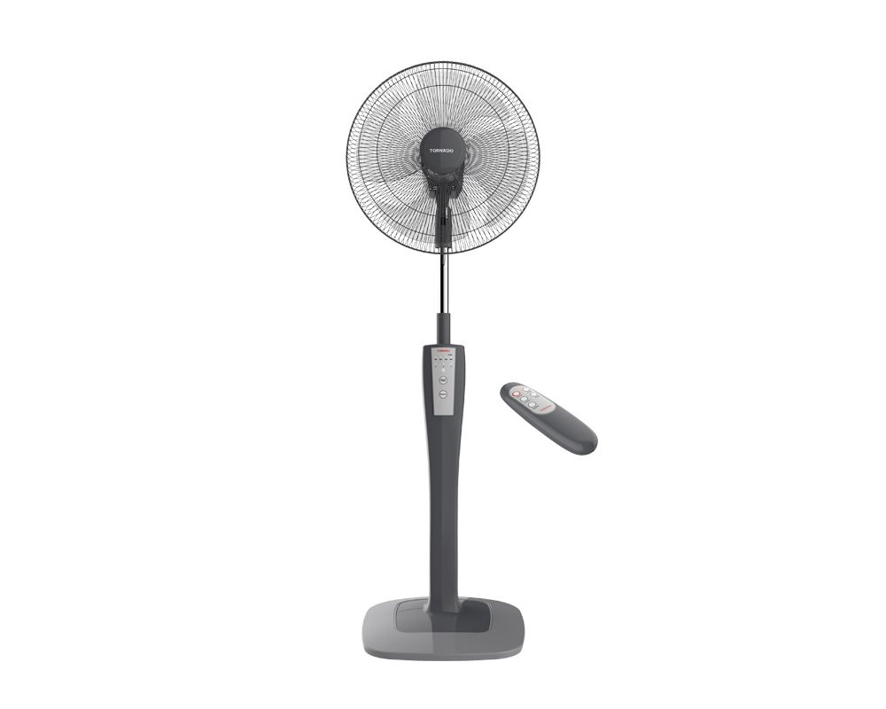 TORNADO Stand Fan 16 Inch, 4 Blades, Remote, Grey Or Maroon TSF-75