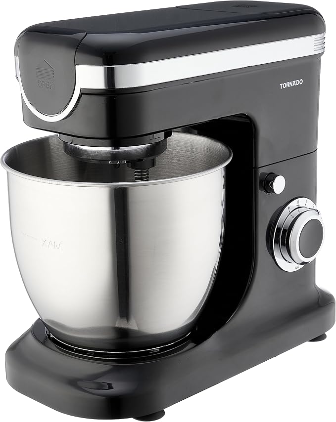 TORNADO TSM-1200PM Kitchen Machine Black كيتشن ماشين تورنيدو  مزود بوعاء استانلس ستيل شرعات متغيرة