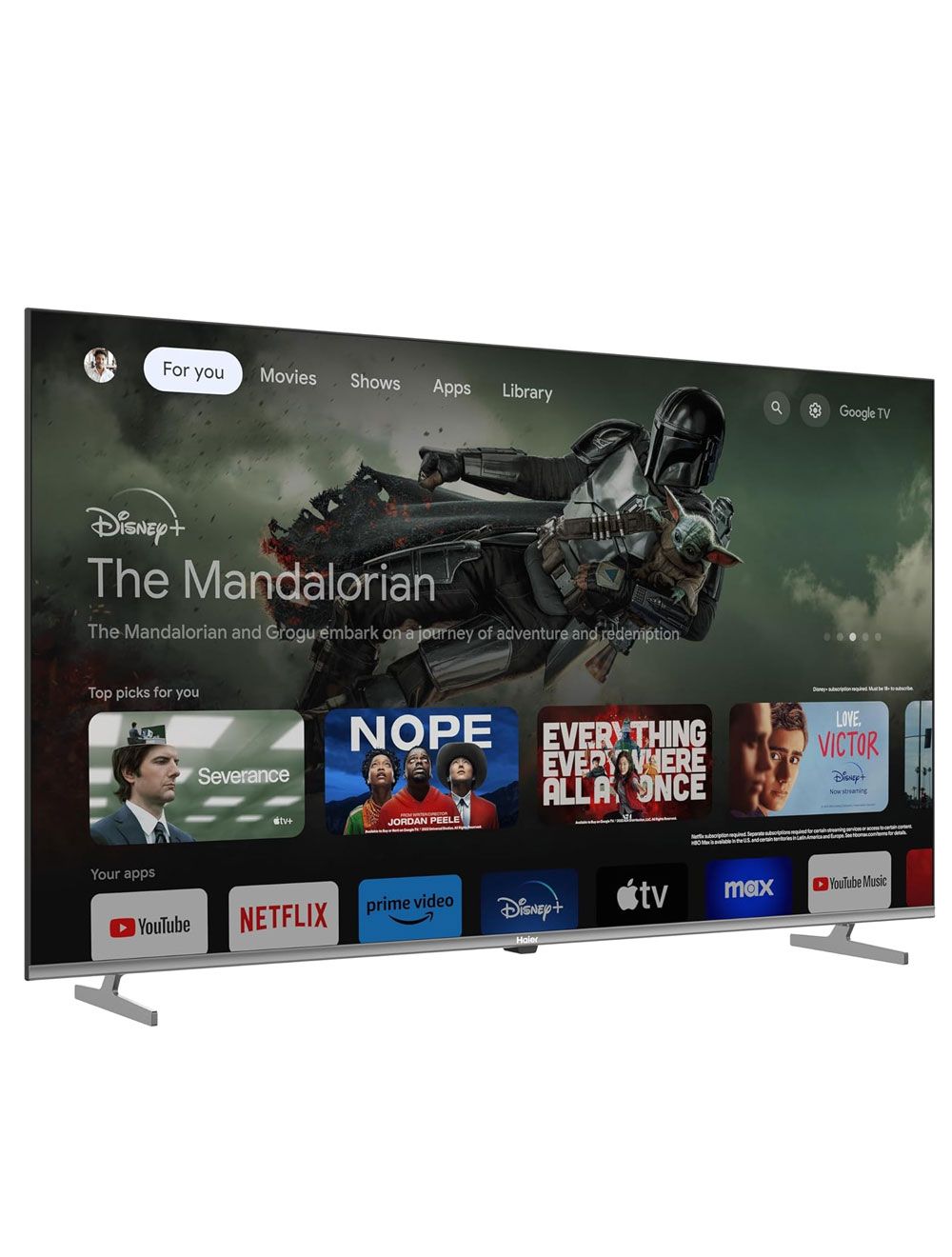 تليفزيون هاير 32 بوصة HD سمارت بنظام Google TV وصوت Dolby Digital. جودة وصوت مذهل. Haier 32” Smart LED TV H32K80E with Chromecast and Voice Control.
