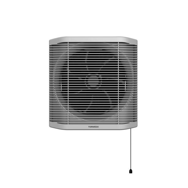 Tornado Bathroom Ventilating Fan 25cm x 25cm Grey x Black - With Privacy Grid - TVS-25BG