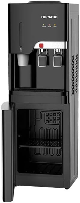 TORNADO Water Dispenser, 2 Faucets, 16 Liter Fridge, Black TWD-36CH-BR