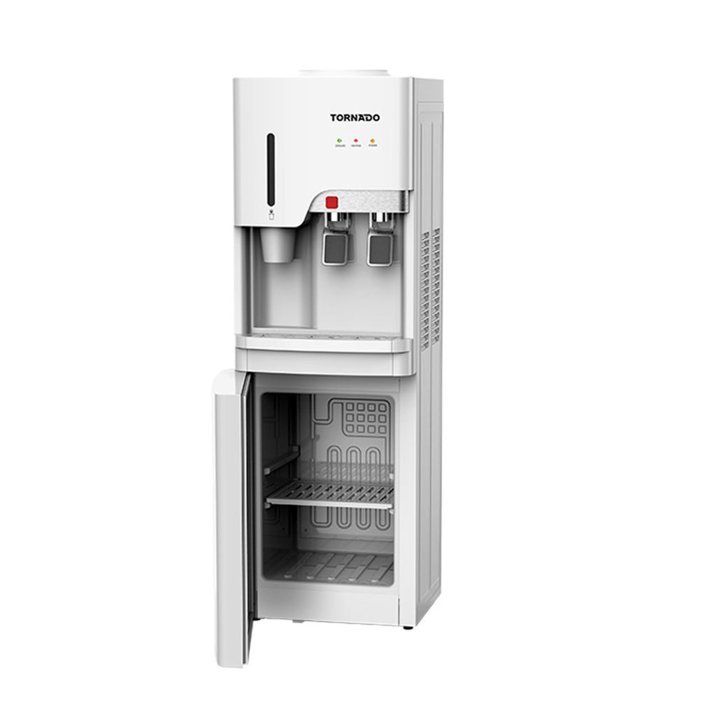 مبرد مياه تورنيدو 16 لتر بارد وساخن مع ثلاجة 16 لتر وضمان سنة – Tornado Water Dispenser 16L hot & cold with fridge and free warranty.