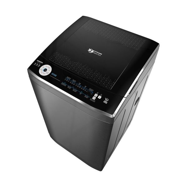 غسالة تورنيدو 11 كجم تحميل علوي طلمبة سيلفر غامق. Tornado 11KG Top Load Washer with Drain Pump - Dark Silver - TWE-TLN11RDS
