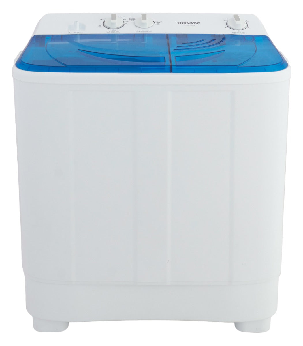 TORNADO Washing Machine Half Automatic 7 Kg, 2 Motors, White x Blue TWH-Z07DNE-W(BL)