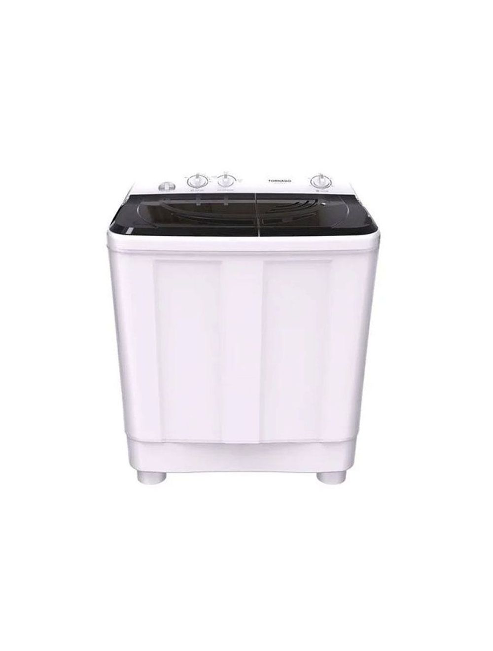 TORNADO Washing Machine Half Automatic 10 Kg, 2 Motors, White x Black TWH-Z10DNE-W(BK)