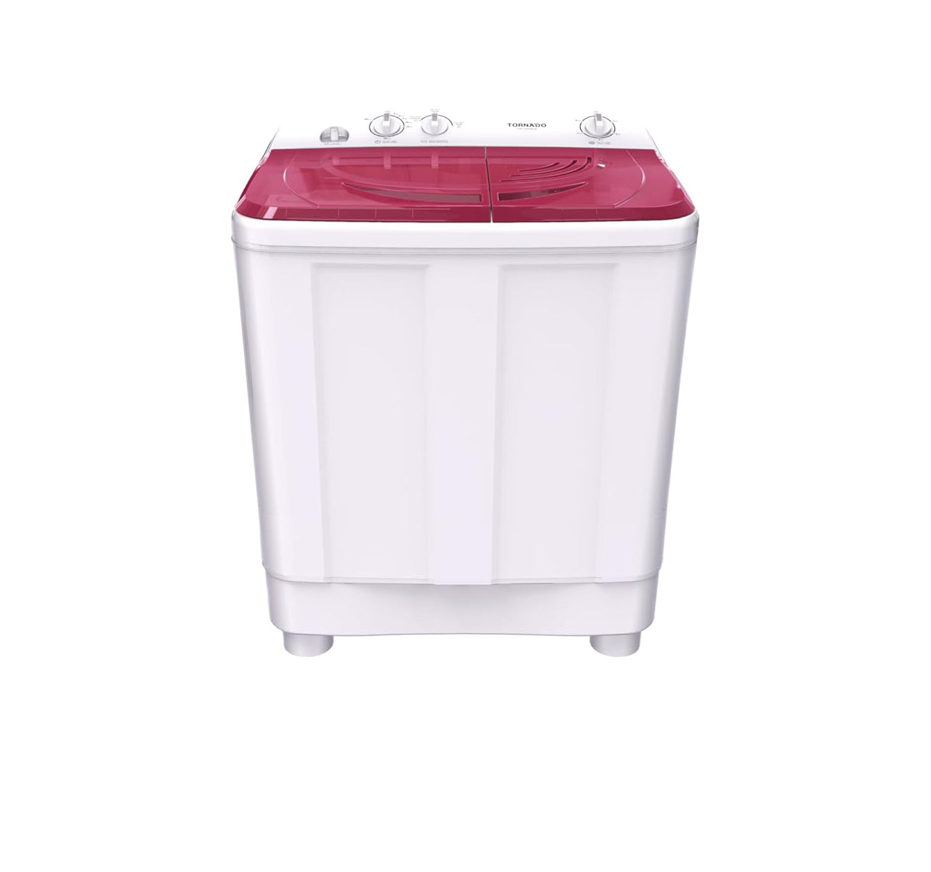 TORNADO Washing Machine Half Automatic 10 Kg, 2 Motors, White x Red TWH-Z10DNE-W(RD)