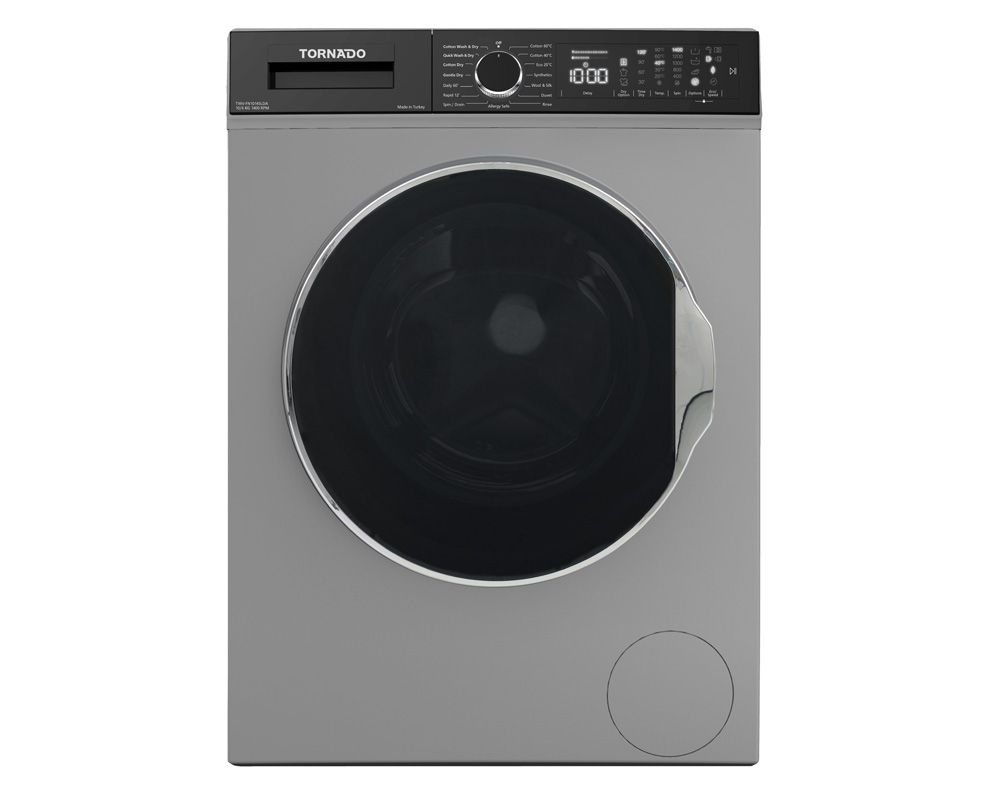 TORNADO Washing Machine Fully Automatic 10 Kg, 6 Kg Dryer, Silver TWV-FN1014SLDA