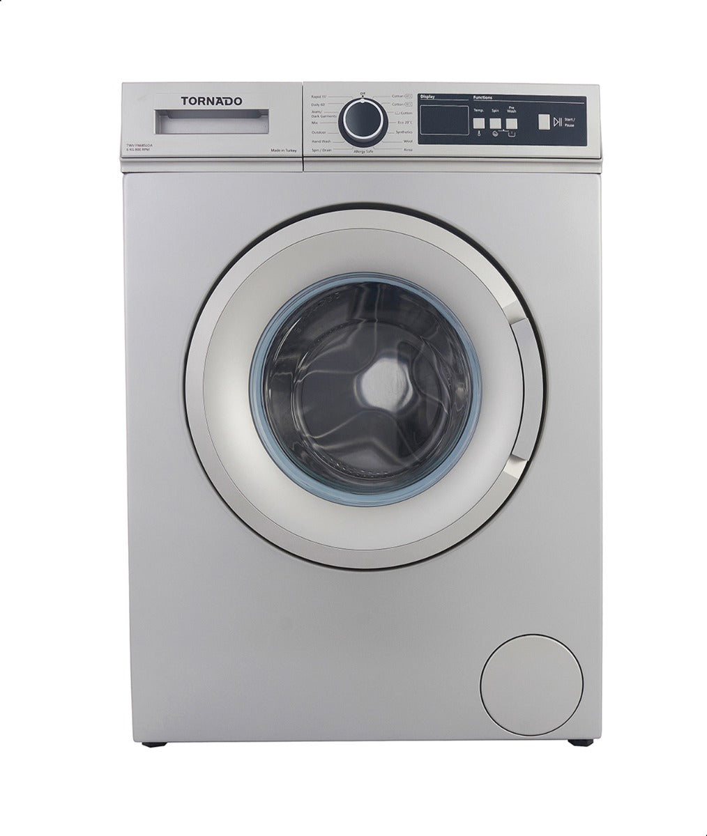 TORNADO Washing Machine Fully Automatic 6 Kg, Silver TWV-FN68SLOA