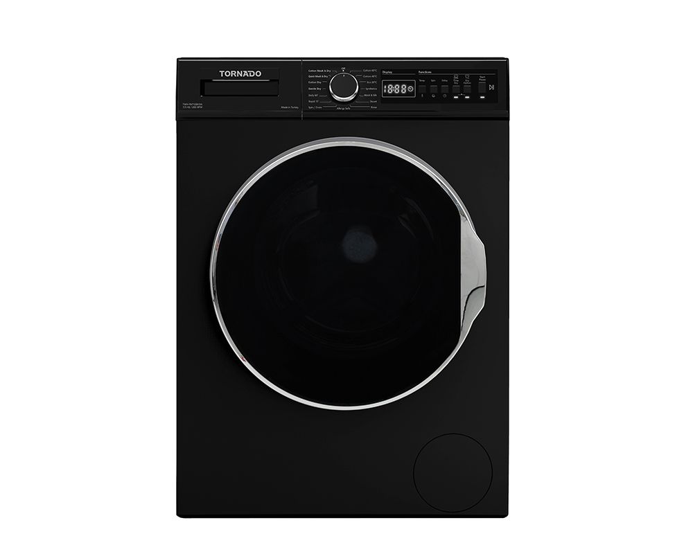 TORNADO Washing Machine Fully Automatic 7 Kg, 5 Kg Dryer, Black TWV-FN712BKDA