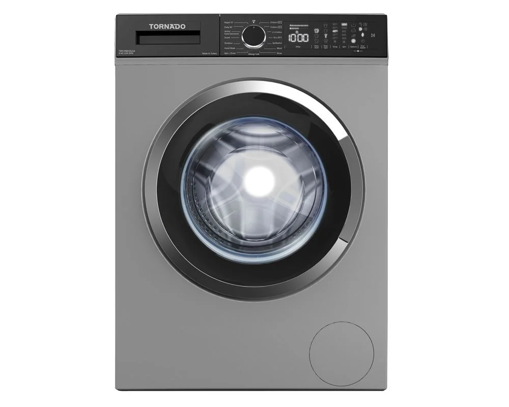 TORNADO Washing Machine Fully Automatic 8 Kg, Silver TWV-FN812SLOA