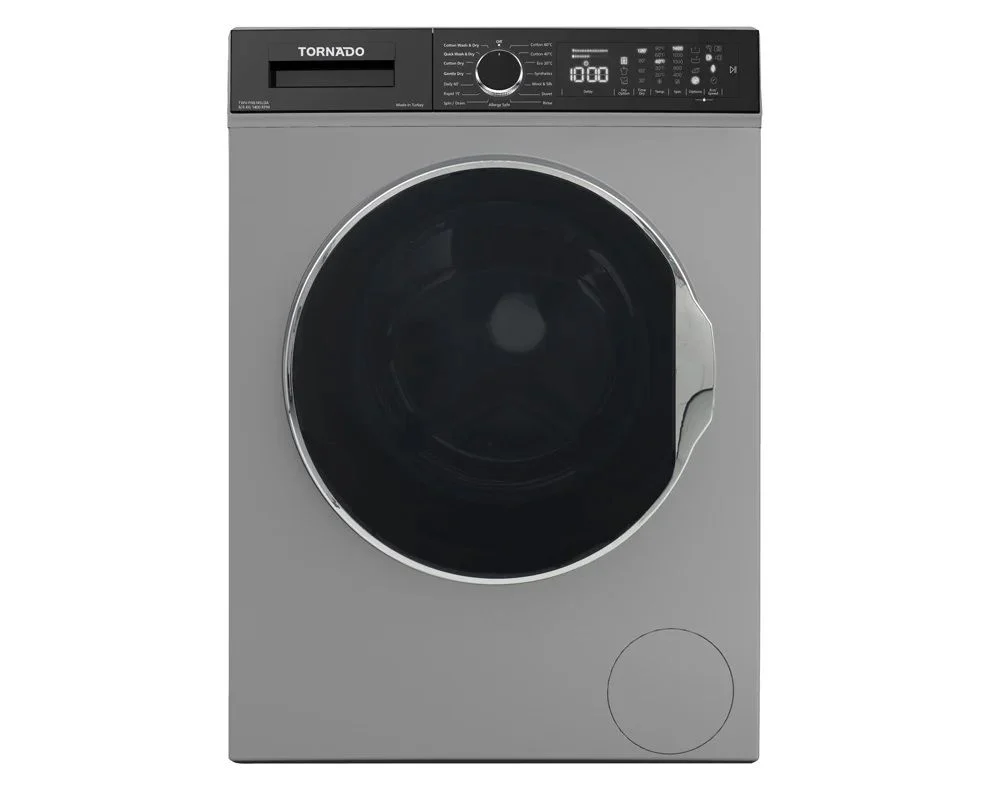 TORNADO Washing Machine Fully Automatic 8 Kg, 6 Kg Dryer, Silver TWV-FN814SLDA