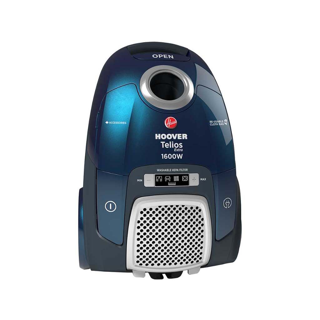 مكنسة كهربائية هوفر TX1600020 بقدرة 1600 وات وفلتر هيبا، كيس 3.5 لتر، أزرق غامق Hoover vacuum 1600W HEPA filter blue.