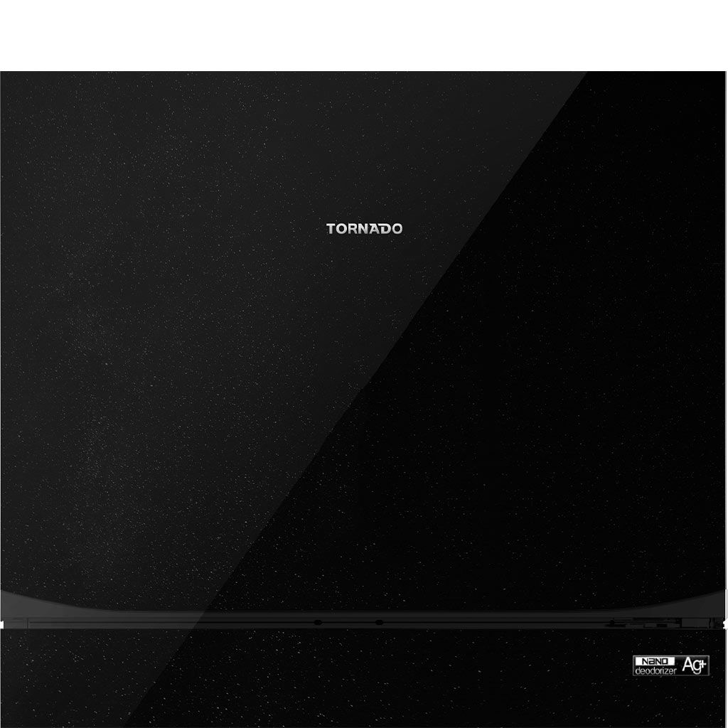 احصل على ثلاجة تورنيدو نوفروست 396 لتر من Cairo Drop، أداء تبريد قوي وتصميم أنيق - Tornado No Frost Refrigerator 396L Silver & Black Cairo Drop.