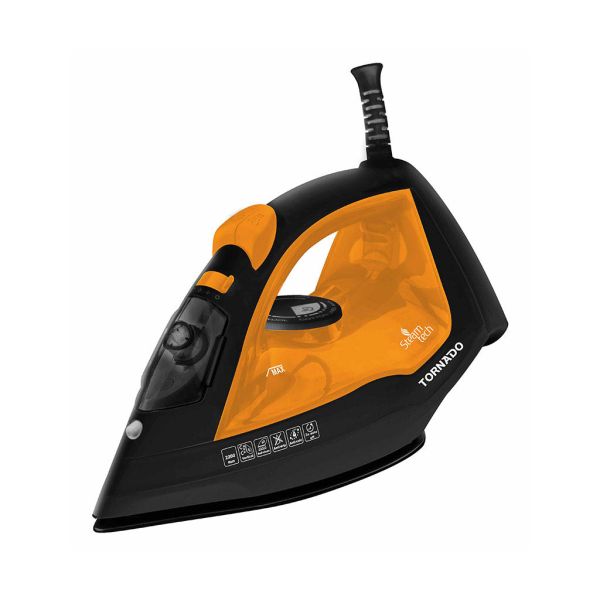 مكواة بخار تورنيدو 2200 وات TST-2200 بقاعدة سيراميك غير لاصقة مع ضمان سنة كاملة وتوصيل منزلي – Tornado Steam Iron 2200W Ceramic Base with 1-Year Warranty & Home Delivery.