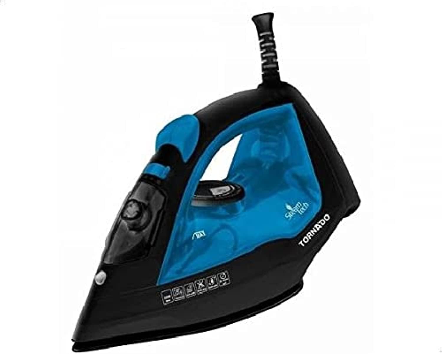 مكواة بخار تورنيدو 2200 وات TST-2200 بقاعدة سيراميك غير لاصقة مع ضمان سنة كاملة وتوصيل منزلي – Tornado Steam Iron 2200W Ceramic Base with 1-Year Warranty & Home Delivery.