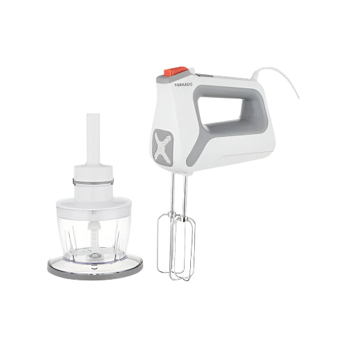 خلاط يدوي تورنيدو 400 وات بخمس سرعات وكبة لمطبخك العصري | Tornado 400W hand mixer with 5 speeds & chopper for quick, smooth, and efficient mixing.