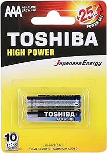 Toshiba lr03gcp bp-2 high power aaa alkaline batteries, 1.5 v, 2 pieces