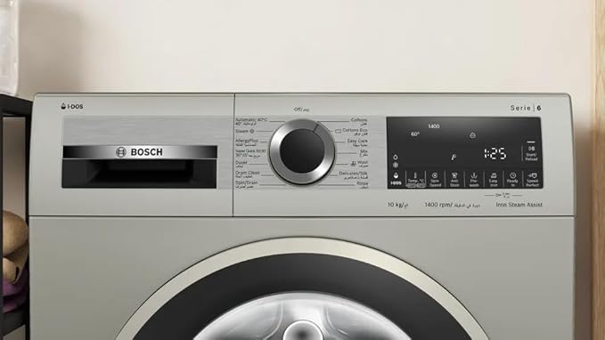 اشتري غساله بوش 10 كجم سيلفر إينوكس من Cairo Drop بتوصيل سريع وضمان موثوق. Bosch 10kg Front Load Washer Silver Inox with smart wash & EcoSilence.
