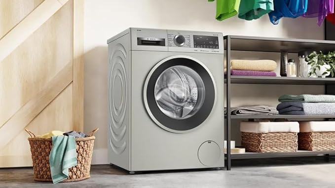 اشتري غساله بوش 10 كجم سيلفر إينوكس من Cairo Drop بتوصيل سريع وضمان موثوق. Bosch 10kg Front Load Washer Silver Inox with smart wash & EcoSilence.