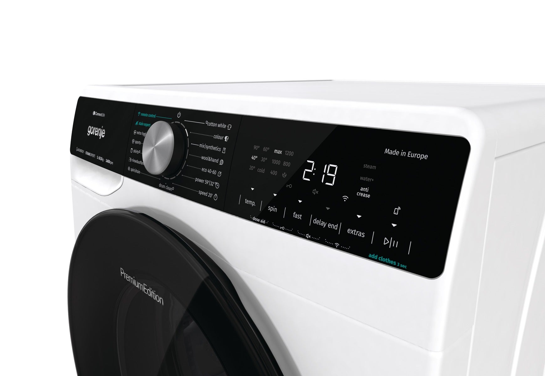 اشتري buy laundry machine جورنجي WNS1X4ARTWIFI بسعة 10.5 كجم، 1400 دورة، إنفرتر، واي فاي، SteamTech | Smart Gorenje 10.5KG laundry machine WiFi.