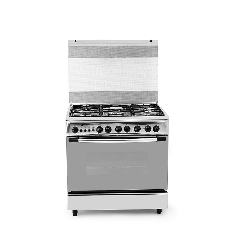 White Point Gas Cooker, 90*60, 5 Burners, Full Safety, Stainless Gas, Mirror Oven Door, WPGC9060XFSA