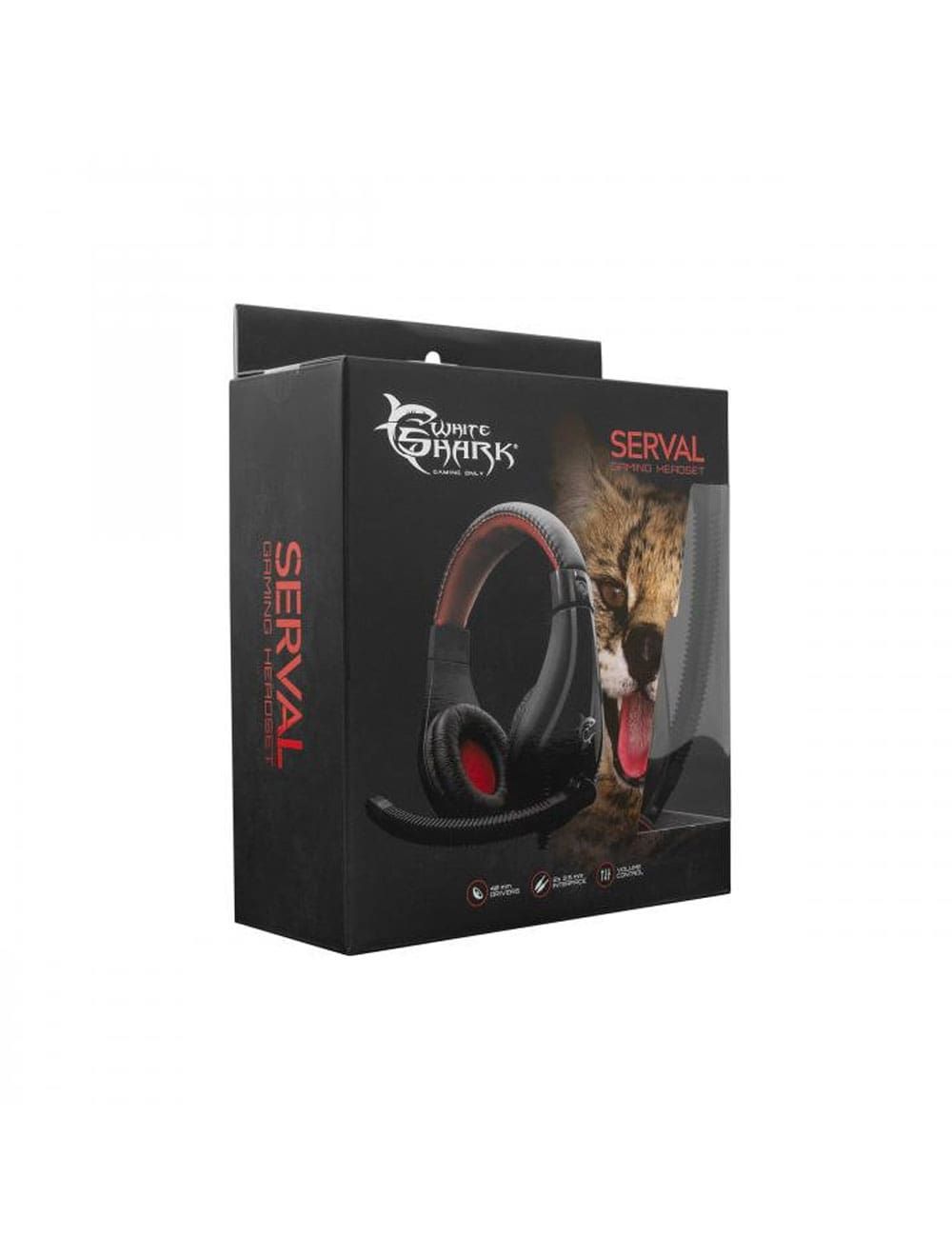 استمتع بصوت قوي مع White Shark Headset GH-2040 Black/Red من Cairo Drop، تصميم مريح، اتصال 3.5mm، وضمان سنة. Gaming comfort & clarity.