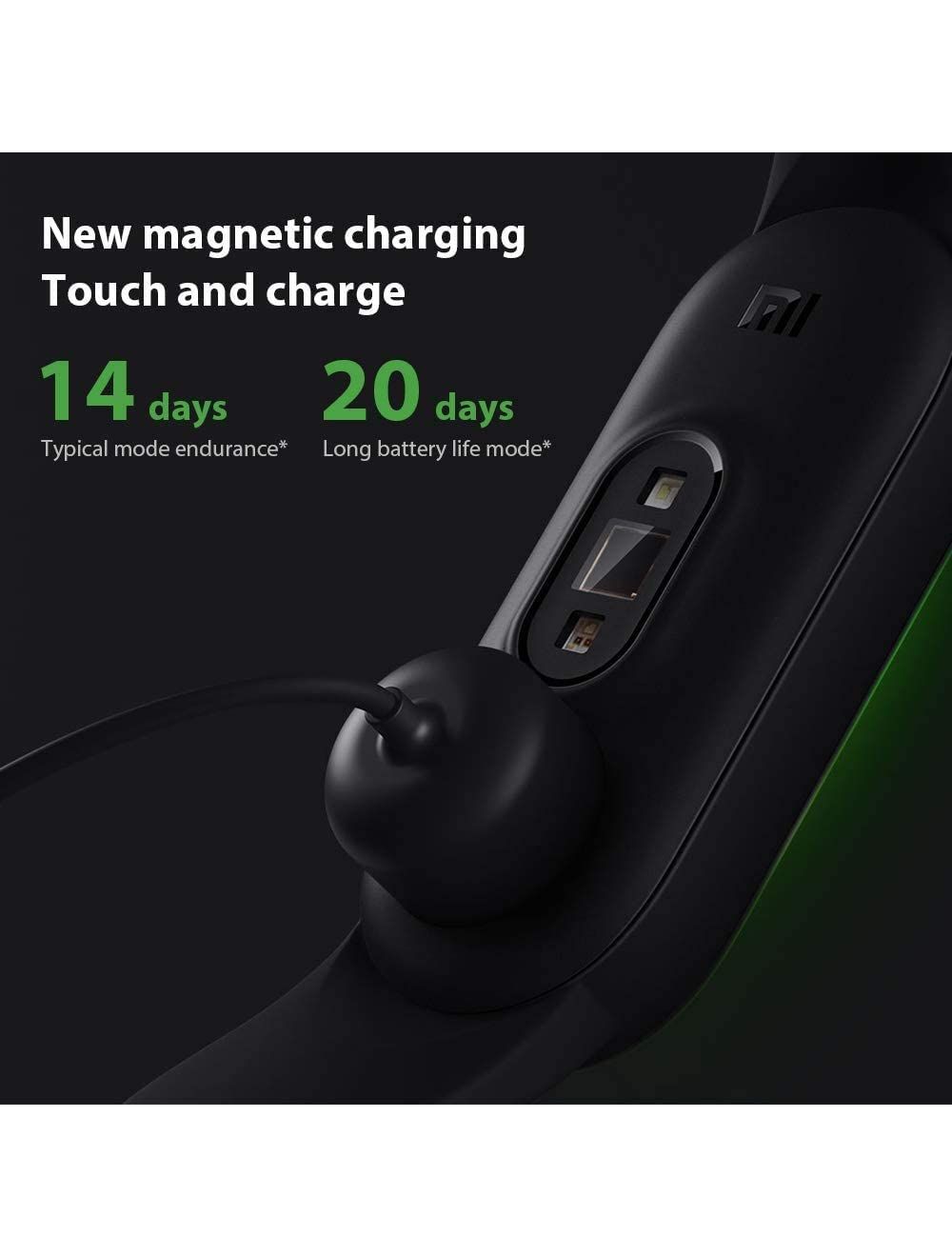 شاومي MI سمارت باند 5 - أسود مع شاشة AMOLED وتتبع صحي و11 وضعًا رياضيًا وضمان عام | Xiaomi MI Smart Band 5 - Black with AMOLED screen & health tracking