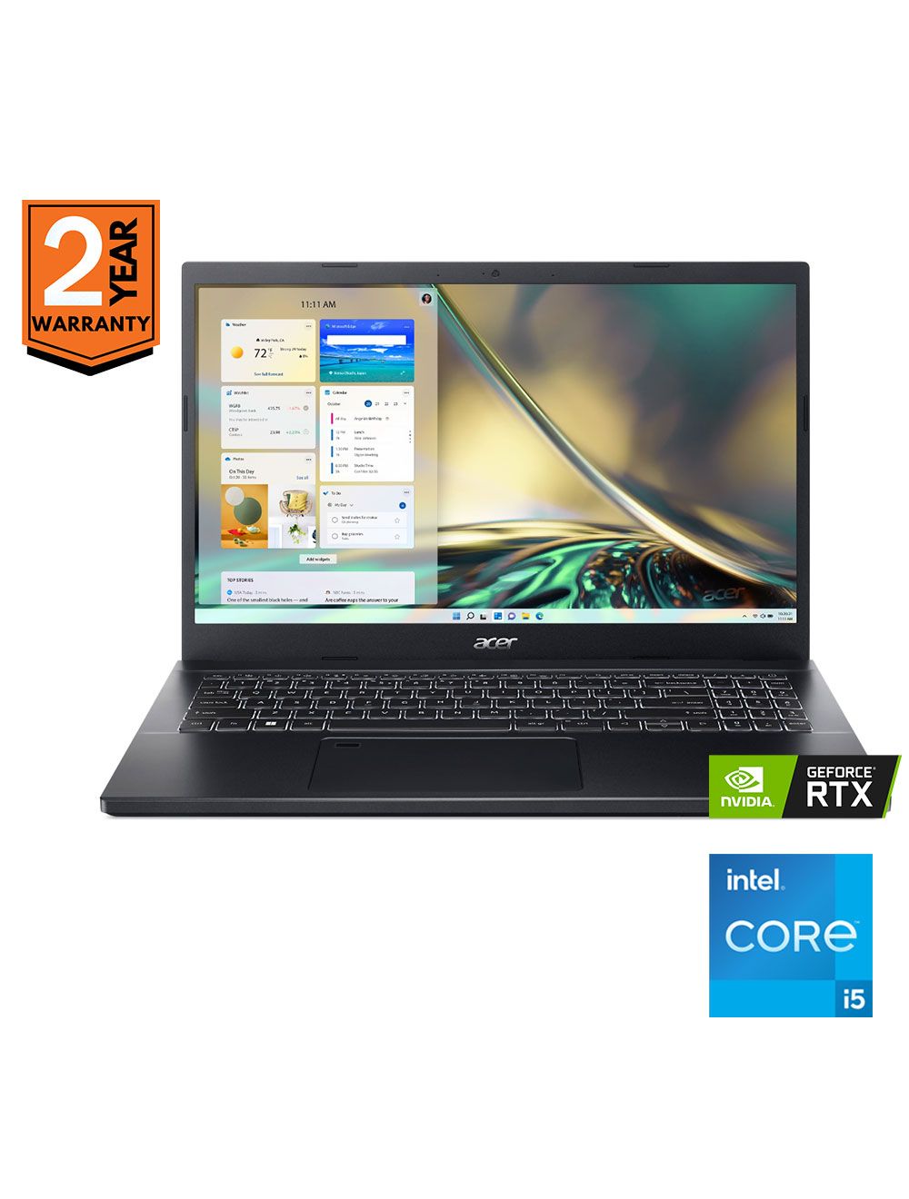 Acer Aspire 7 A715-51G-57CH - Intel?® Core™ i5-1240P - 8GB - 512GB SSD - NVIDIA?® GeForce RTX™ 3050 4GB - 15.6"FHD - Black ZC066