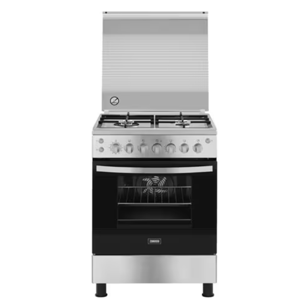 Zanussi stove, 4 burners, cool cast stainless steel, 2 fan, safety cast iron, ZCG61296XA