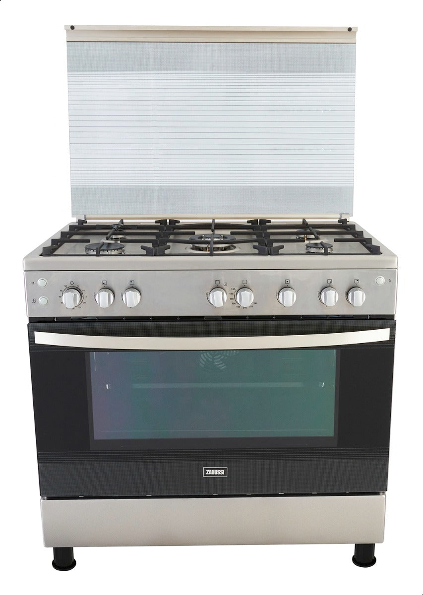 Zanussi Free Standing Cooker, Full Safety , 90 cm, Silver- ZCG91236XA