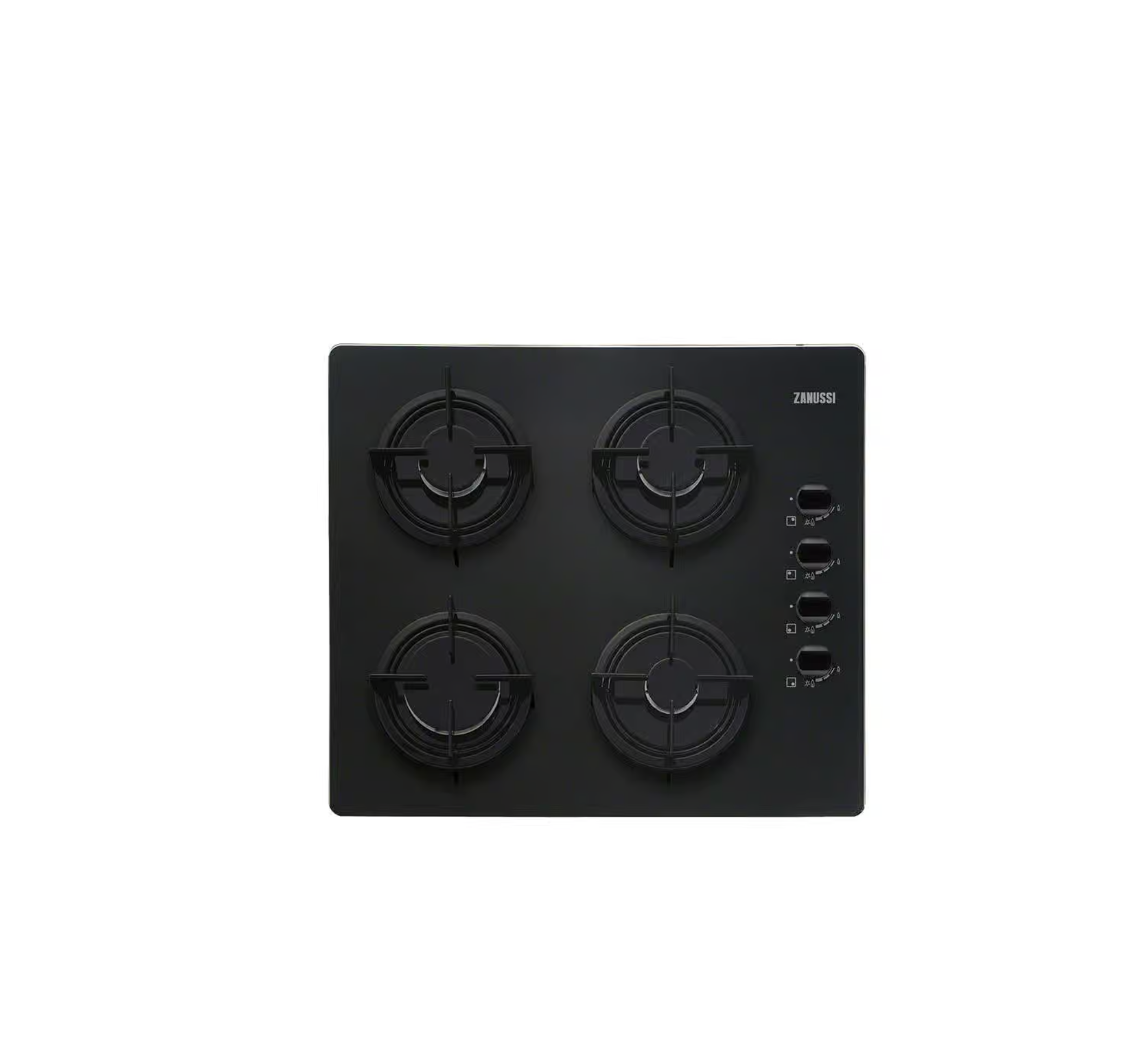 Zanussi built-in gas hob, 4 burners, black glass, 60 cm - ZGO62414BA