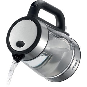 KENWOOD Glass Kettle 1.7L Cordless Electric Kettle 2200W with Auto Shut-Off & Removable Mesh Filter ZJG08.000CL Clear/Silver/Black - (International Warranty)