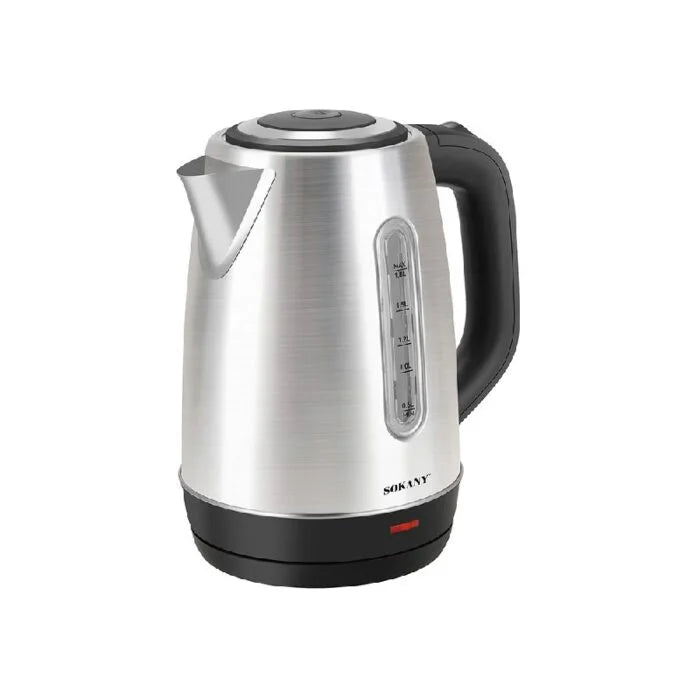 غلاية سوكاني 1500 وات استانلس سعة 1.8 لتر | Sokany stainless steel electric kettle 1500W 1.8L with detachable base for fast boiling.