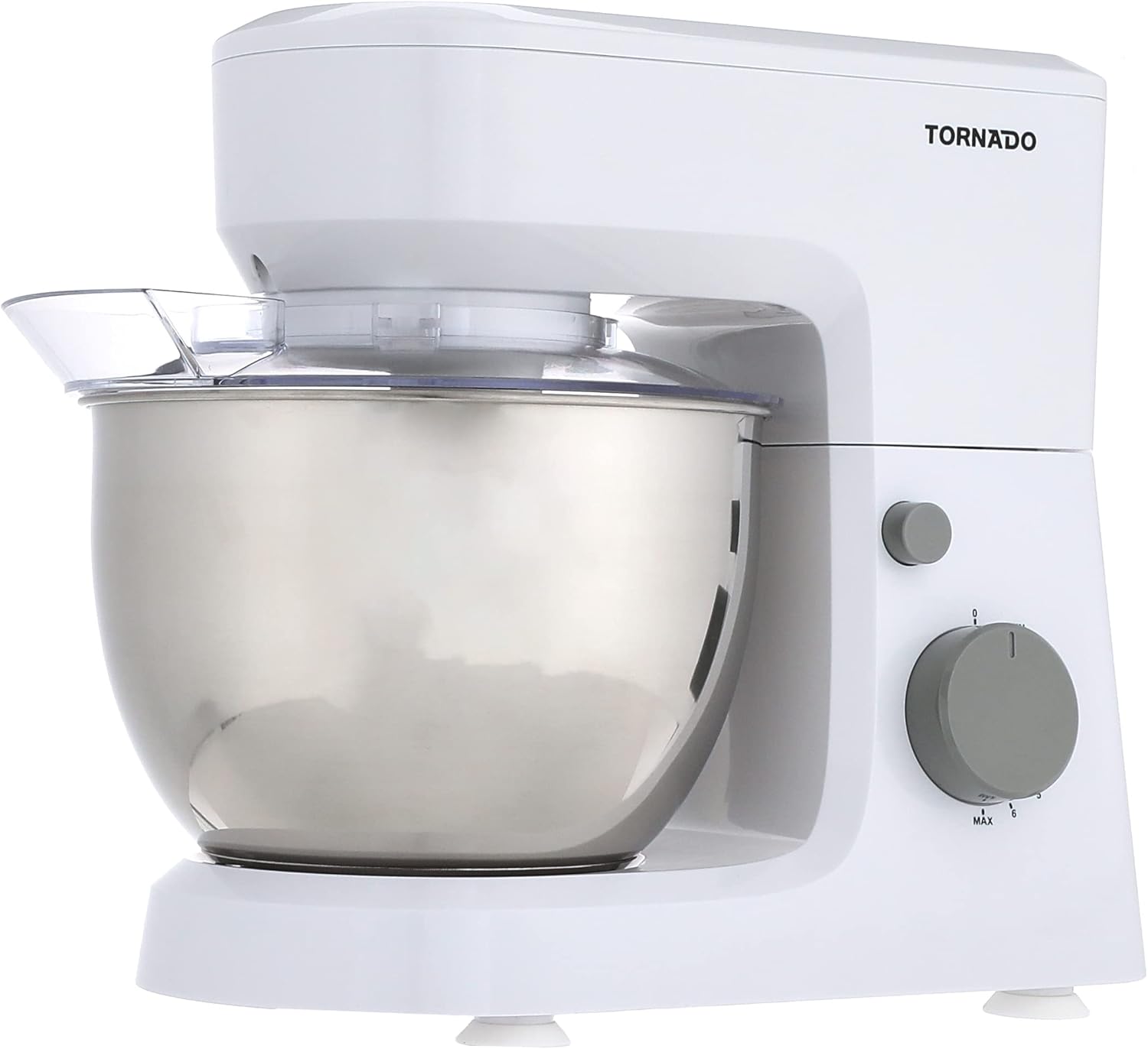 TORNADO Kitchen Machine 600 Watt With 4 Liter Stainless Steel Bowl In White Color SM-600T