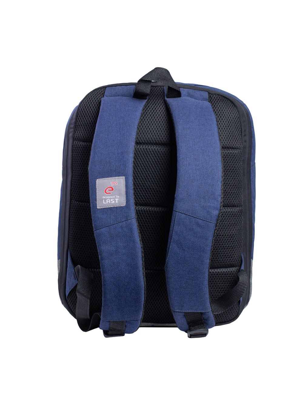 E-train (BG82L) Laptop Backpack with Zipper Puller fits up to 15.6" - Blue*Gray