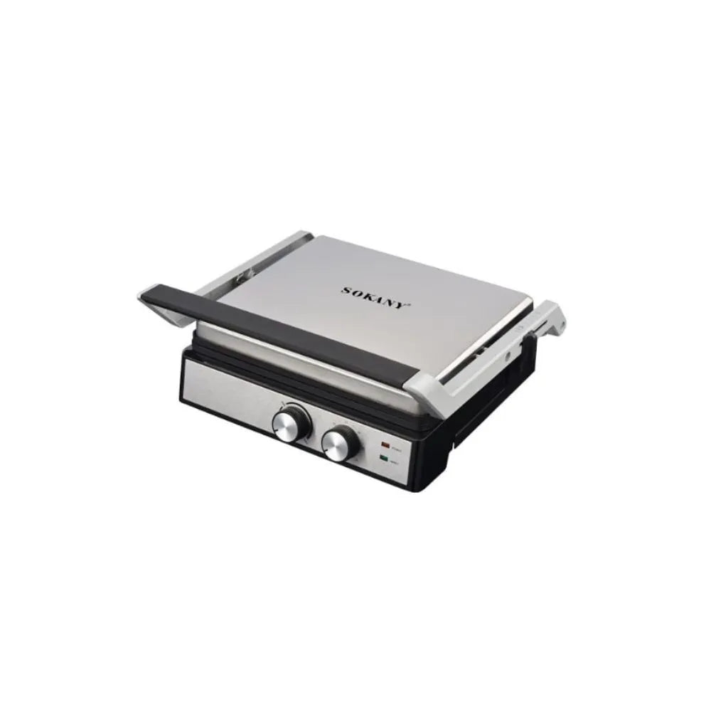 شواية كهرباء سوكاني 2000 وات SK-08050 اسود وفضي Sokany Electric Grill 2000W black & silver non-stick surface with adjustable temperature, delivery and warranty