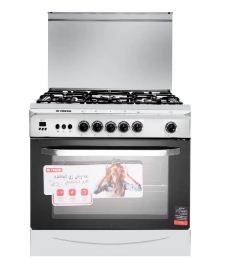 بوتجاز غاز فريش ايطاليانو 5 شعلة 80 سم بشواية ومروحة فرن كبير Fresh Italiano Gas Cooker 5 Burners 80cm with Fan Grill.