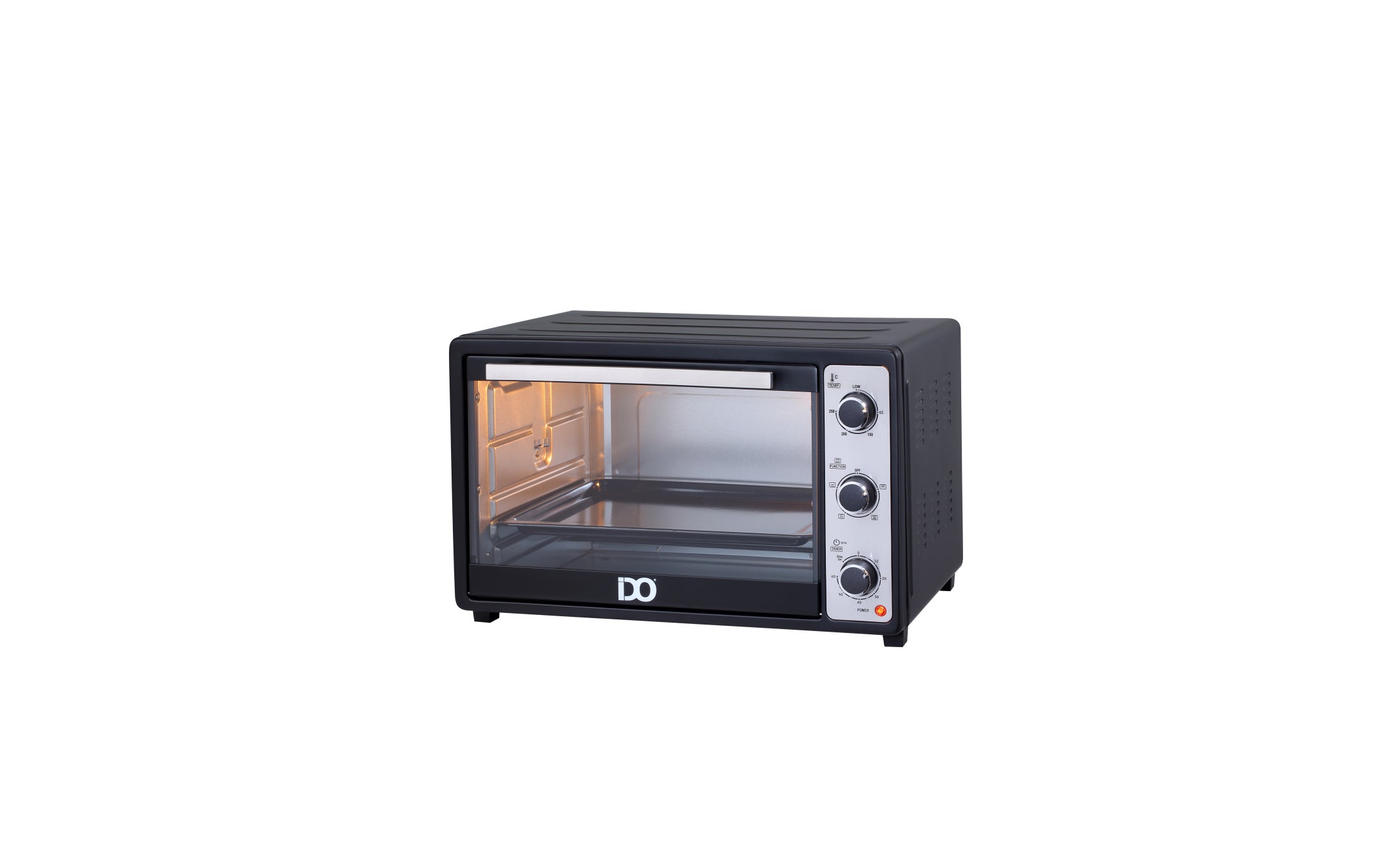 IDO Electric Oven, 45 Liter, 1800 Watt, Black and Silver - TO45SG-BK